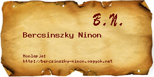 Bercsinszky Ninon névjegykártya